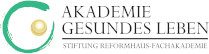 Logo Akademie für Gesundes Leben Stiftung Reformhaus Fachakademie Grüner Pinselstrich rund mit goldener Kugel in der Mitte
